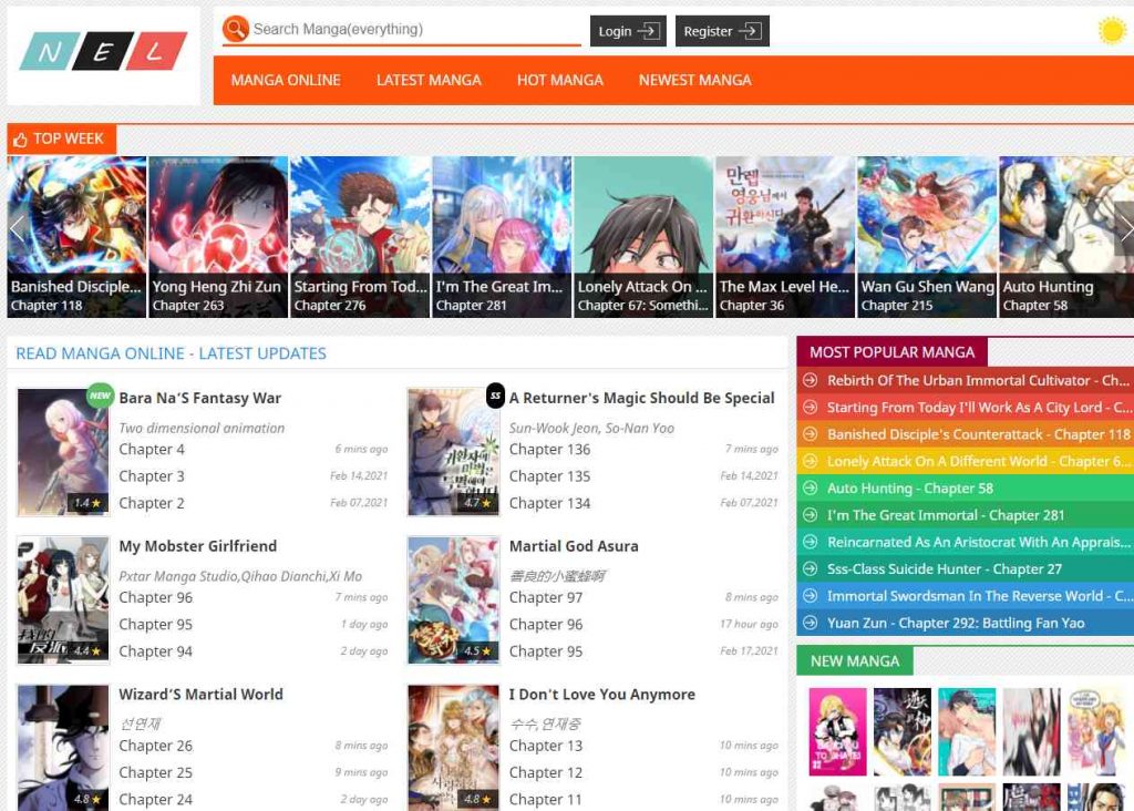 free manga websites in english